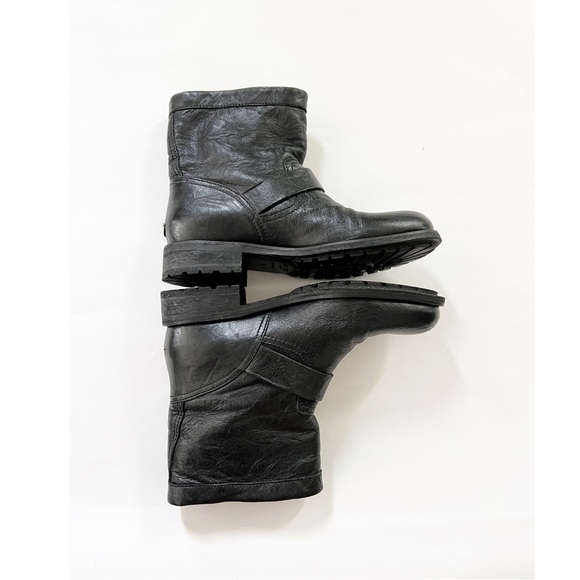 JIMMY CHOO Black Leather with Buckles Youth Biker Boots 38 - Picture 8 of 13